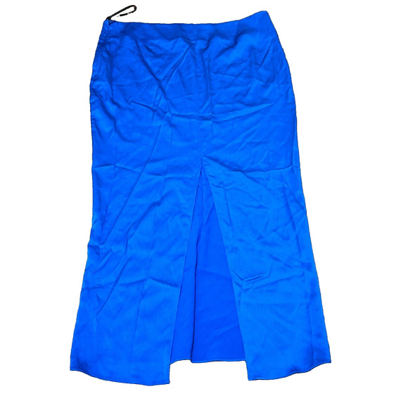 Ser.o.ya Women's Julian Silk Midi Skirt Pencil Blue Size Small Back Slit NWOT - Picture 2 of 5